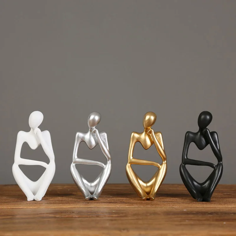 

Nordic Abstract Thinker Statue Office Home Decoration Resin Figurine Desktop Decor Handmade Crafts Sculpture Modern Art 4 Colors