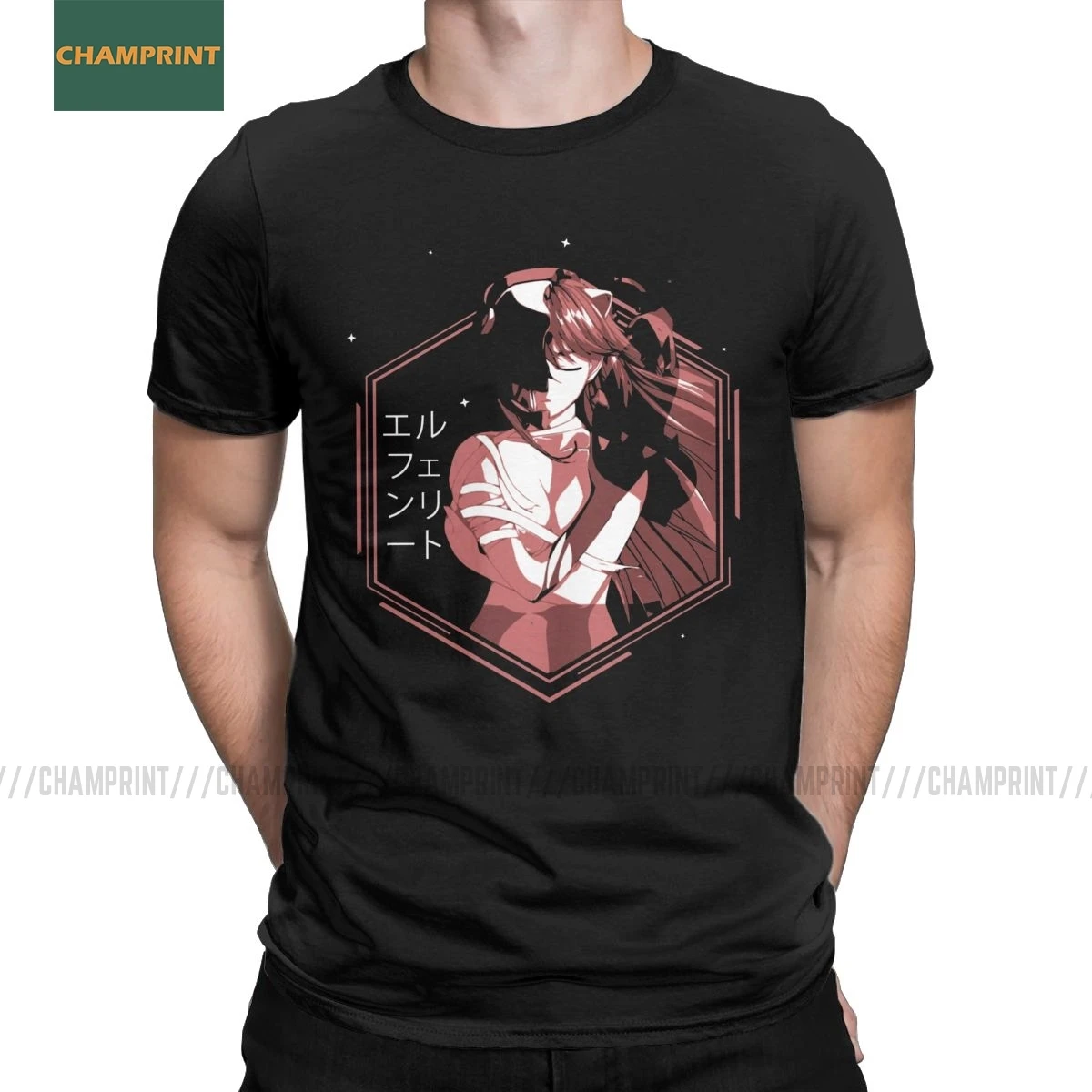 Мужские футболки с рисунком эльфена Люси из аниме манга кровь Забавные Nyu Yuka
