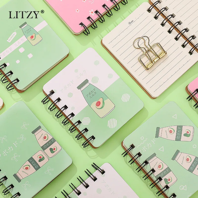 1 шт. милый авокадо Coil Pocket Mini Notebook To Do It Note Small Dairy Weekly Planner Memo Notepad школьный офисный