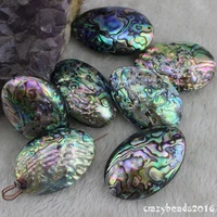 3pcs pretty 35x55mm big oval natural new zealand blue abalone shell loose beads
