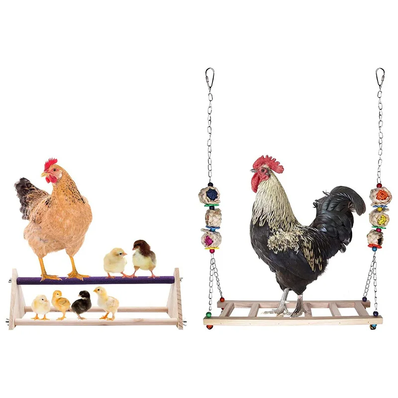 

Fashion-Chicken Perch Chicken Swing Toys for Chicks Chicken Wood Stand for Chick Trainning Perch Toy Chicken Swing Chicken Toy