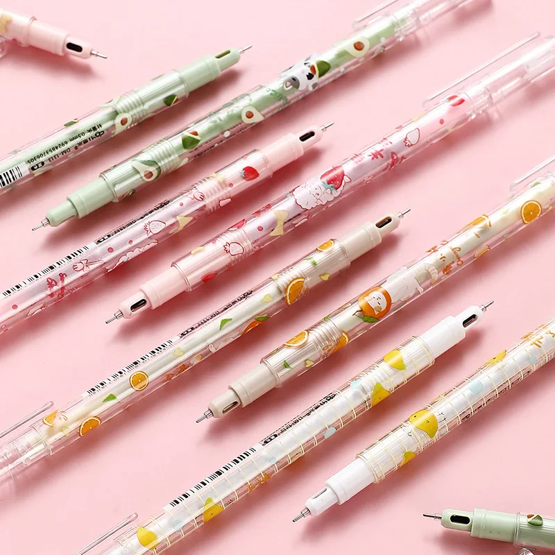 

1pc Fruit Animals Cartoon Gel Pen Rollerball Pen 0.5mm Black ink