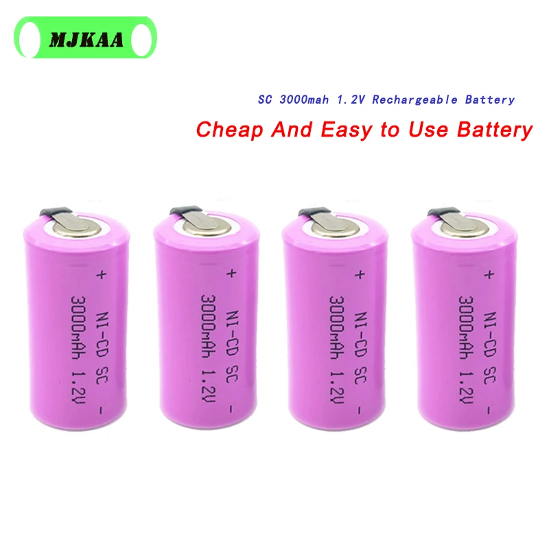 13 шт SC 1,2 V 3000MAH аккумуляторная батарея 4/5 SC Sub C Ni-cd ячейка с электрической дрелью отвертка медицинское оборудование