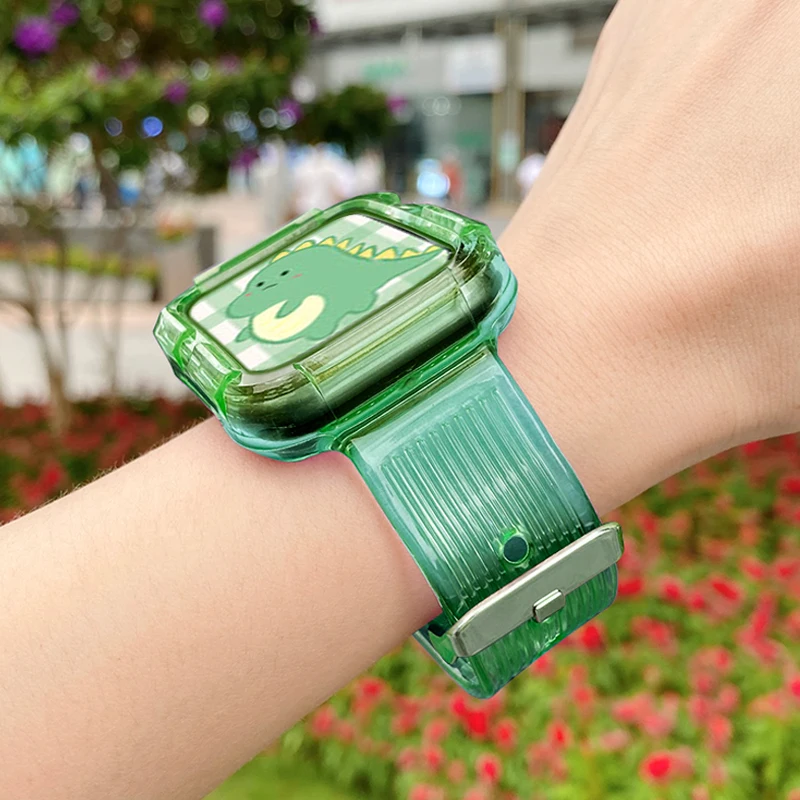 Ремешок и чехол для iwatch Series SE 7 6 5 4 44 мм 42 прозрачный браслет Apple watch 3 2 1 38 40 в |