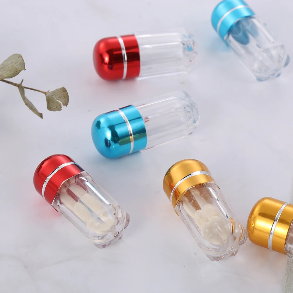 5 шт. мини красочные пустые прозрачные коробки пилюльки Портативный