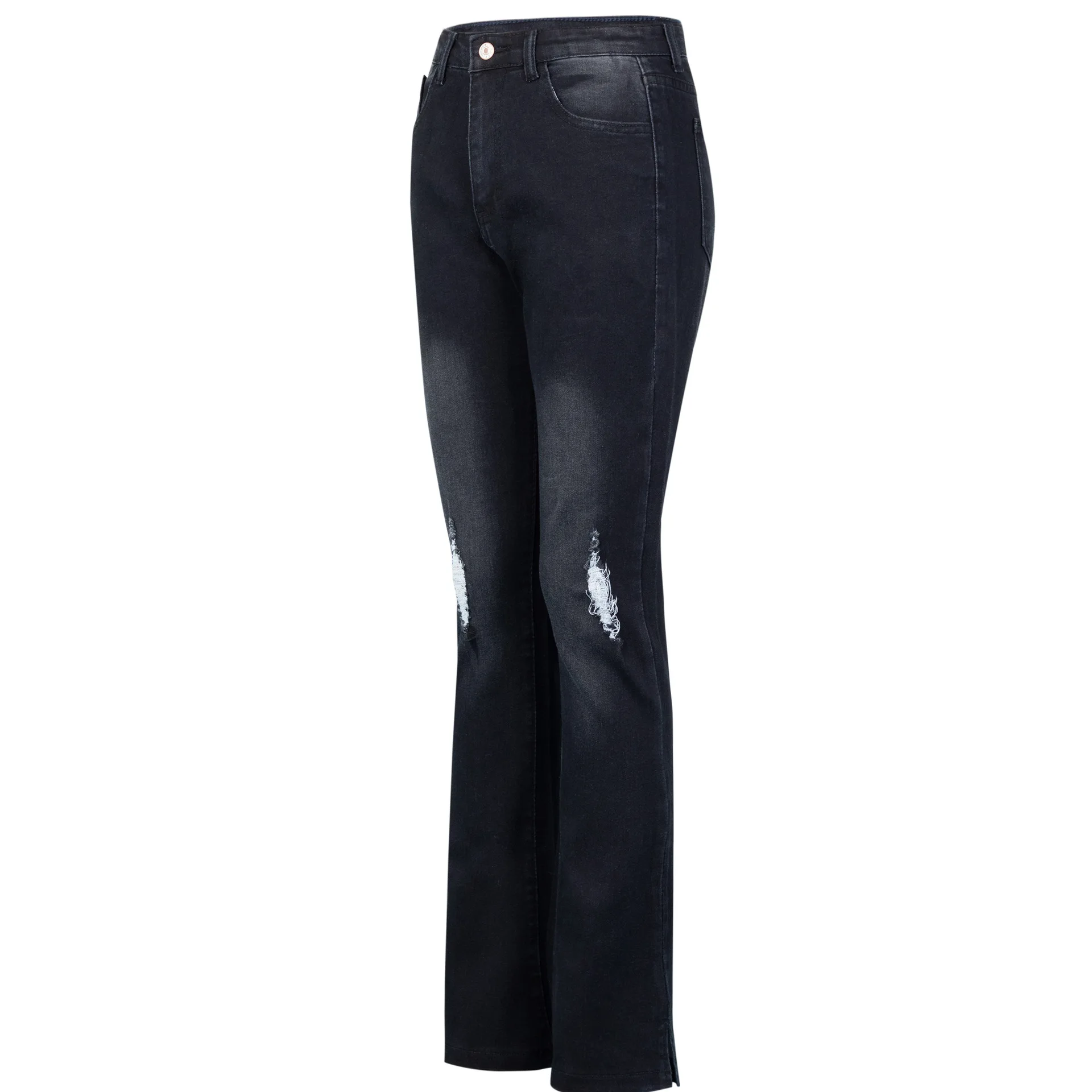 

2021 new women's jeans sexy slim slimming ripped flared pants trousers