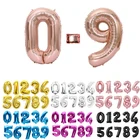 Цифровые шары, 16, 32, 40 дюймов, серебро, золото Воздушные шары из фольги в виде цифр пробы, для дня рождения, свадьбы, декорации шарики, принадлежности для детского душа