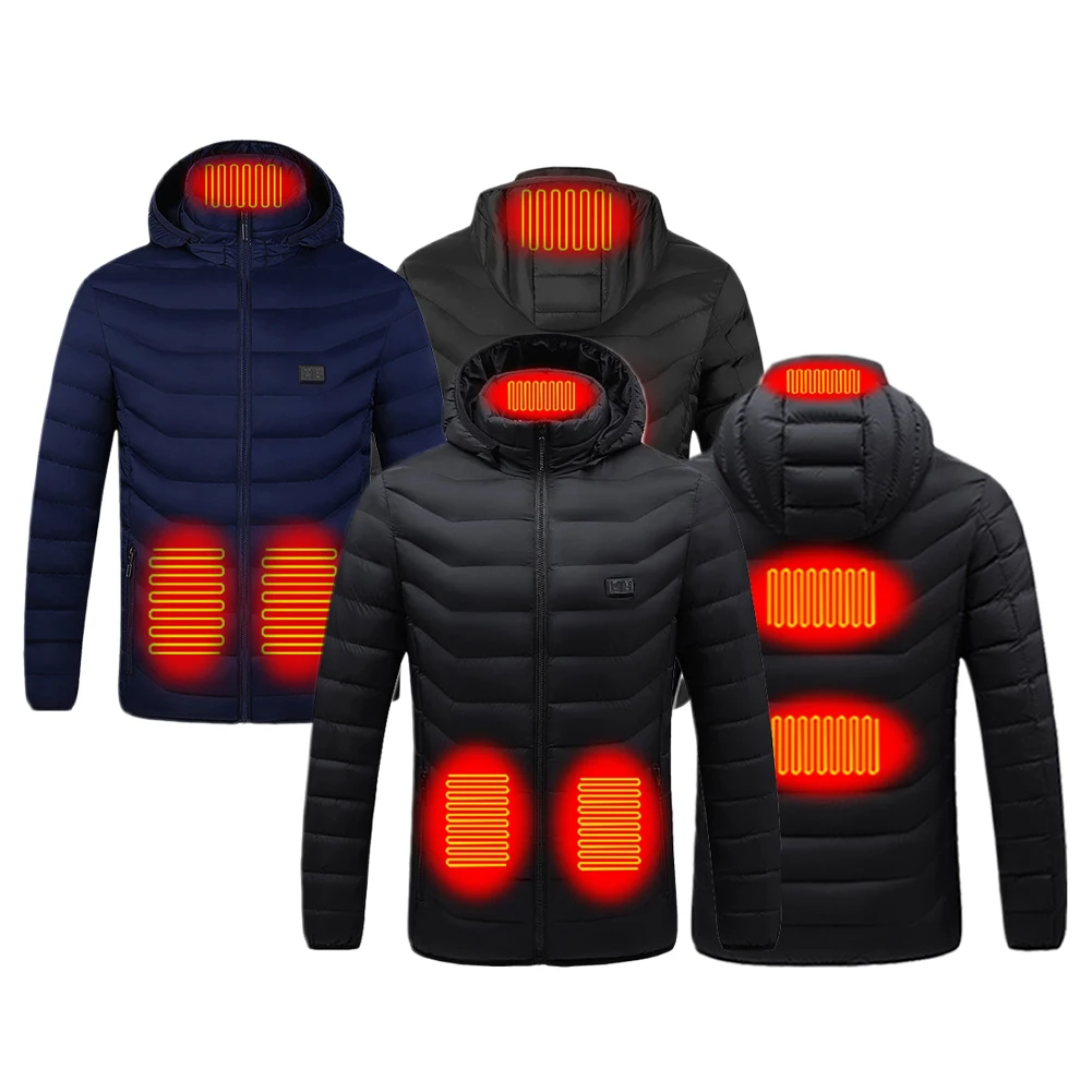

5 Areas Heated Jackets USB Charge Winter Men's Women's Winter Outdoor Electric Heating Jackets Warm Sprots Thermal Coat Clothing