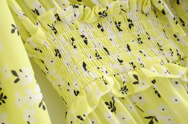 

Elegant floral print midi dress woman vintage puff sleeve bow ruffles fashion backless split long party dress femme vestidos