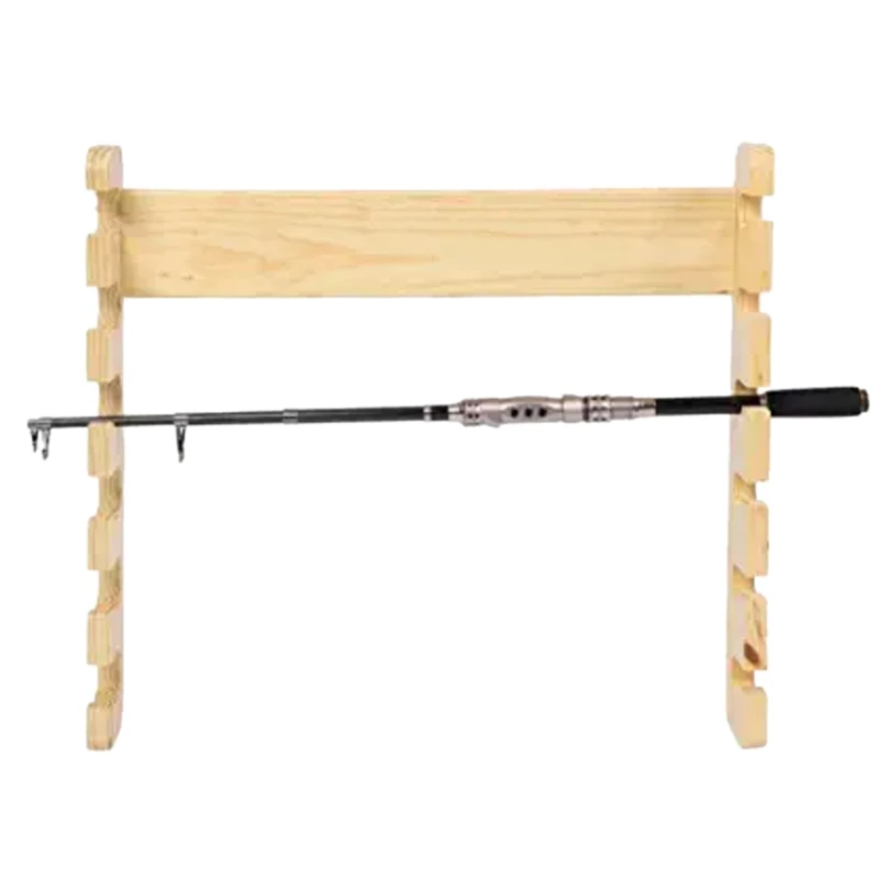 

Fishing Rod Racks Wood 6-Rod Mount Pole Reel Holder Fishing Fishing Rod Storage Organizer