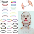 Ожерелье-чокер женское, разноцветное, 12 шт.компл.