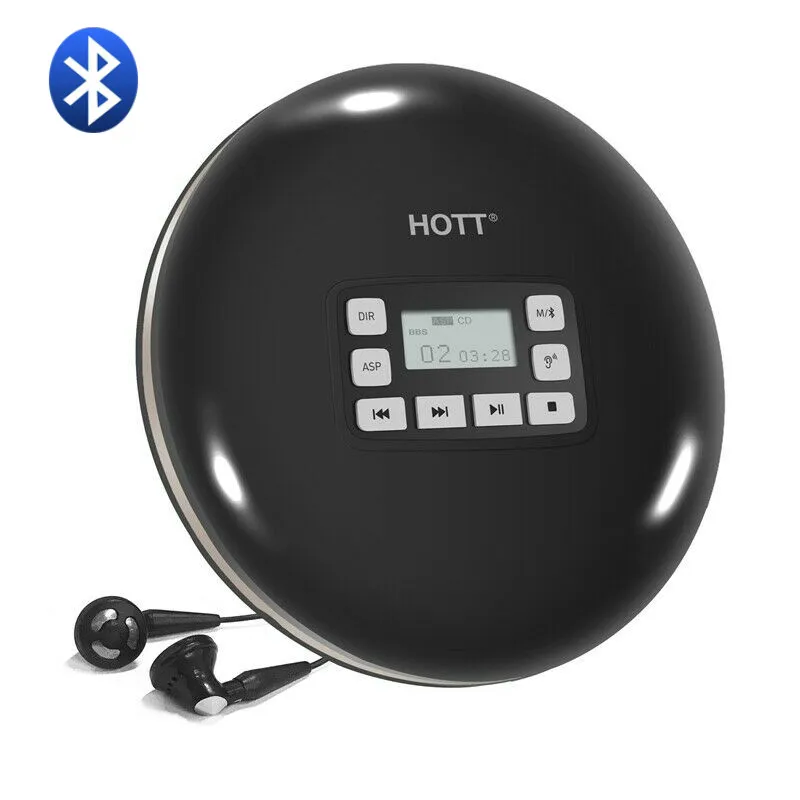 HOTT CD711T перезаряжаемый Bluetooth портативный MP3 CD плеер для дома путешествия и