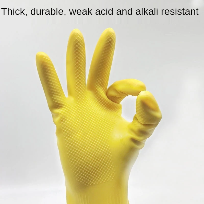 

Dishwashing Gloves Women's Thickened Beef Tendon Latex Rubber Plastic Housework Durable Waterproof Labor Protection