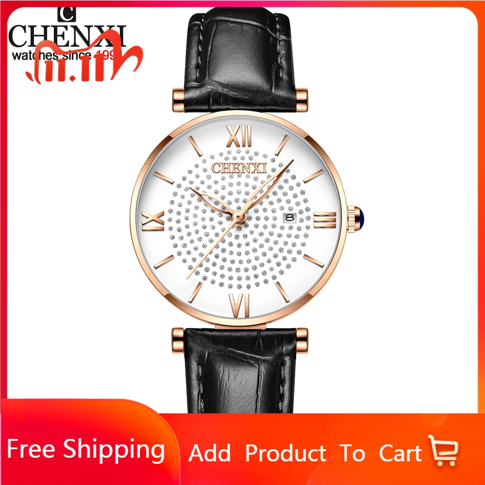 

CHENXI New Women Fashion Watches Top Luxury Brand Waterproof Rose Gold Ladies Quartz Wrist Watch Calendar Clock Relogio Feminino