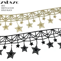 14 5cm width 5yards stars gold tassels lace fringe lace trim ribbon costume home textile curtains decor trims