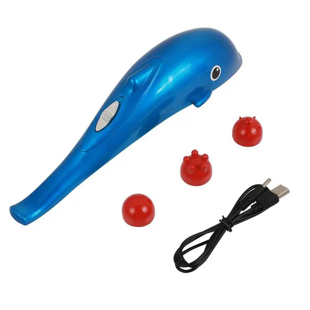 Mini Electric Dolphin Massager Full Body Shiatsu Hammer Shoulder Lumbar Acupressure Vibrator Waist Stick Pain Relief | Красота и