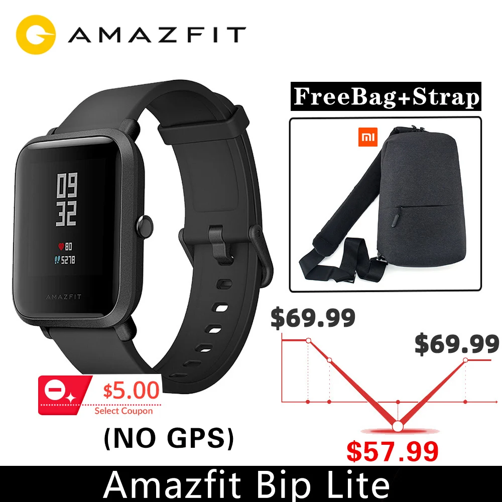 Глобальная версия Amazfit Bip Lite Смарт часы 45 дней Срок службы батареи 3ATM в