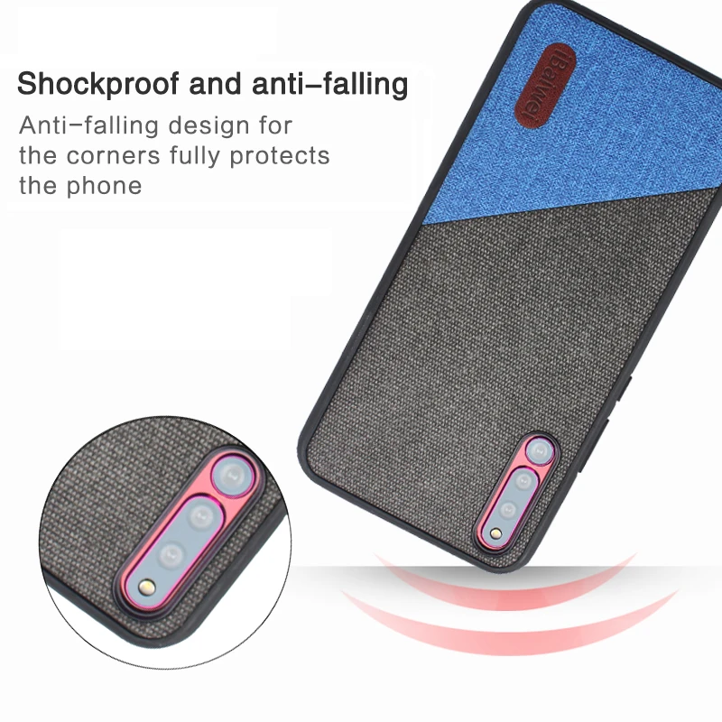 Cloth Texture Protective Phone Case for Huawei Megic 2 Fabric Back Cover Holder Silicone TPU Edge Coque Capa |