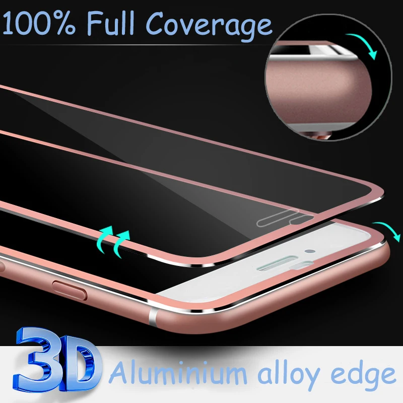 Чехол из алюминиевого сплава с закаленным стеклом для iPhone 7 6 6s Plus чехлы