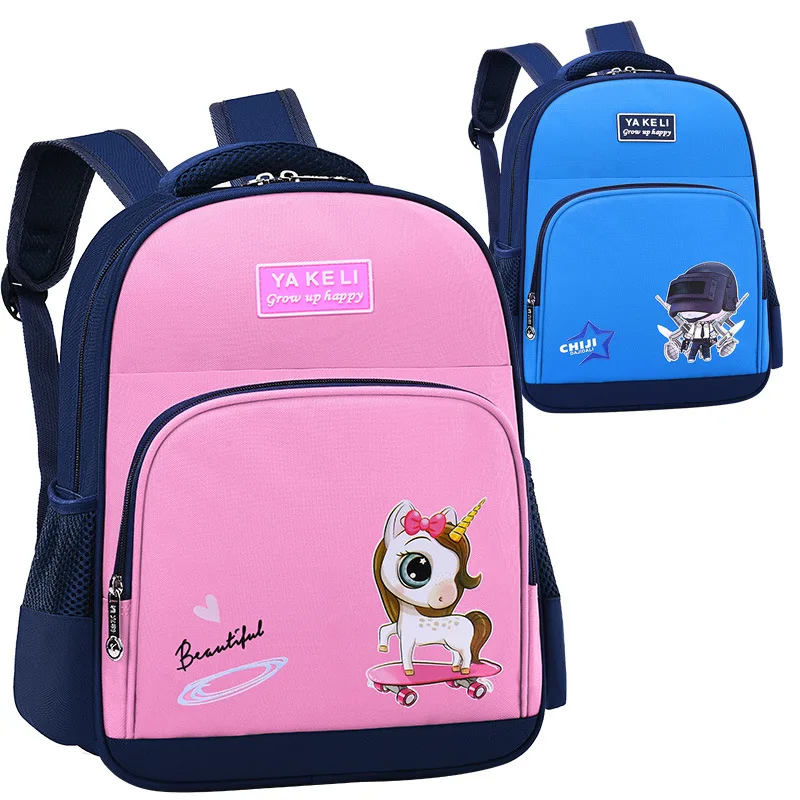 Kawaii Child Double Shoulder Bag Primary Girl Boy Unicorn School Anime Backpack Flower School Bag In Kindergarten