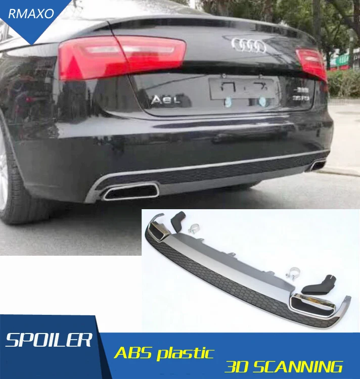 Задний спойлер для Audi A6 S6 2012 2015 задний RS6 ABS диффузор переднего бампера|Спойлеры и