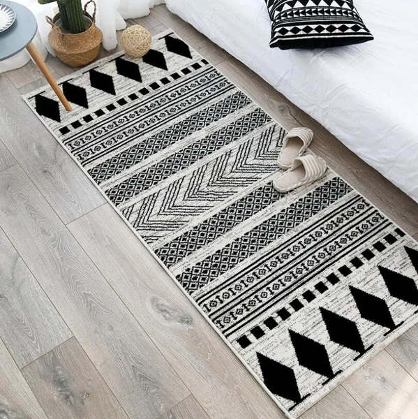 Moroccan Area Rugs for Bedroom Bedside Nordic Print Soft Flannel Floor Mat Washable Non-Slip Kitchen Door Home Decor Carpets | Дом и сад