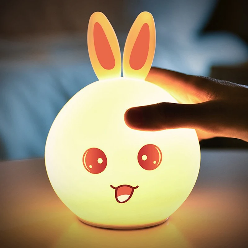 

Cute Bunny Kids Night Light Led Rabbit USB Rechargeable Animal Decorative Lamp Children Baby Gift Bedside Bedroom