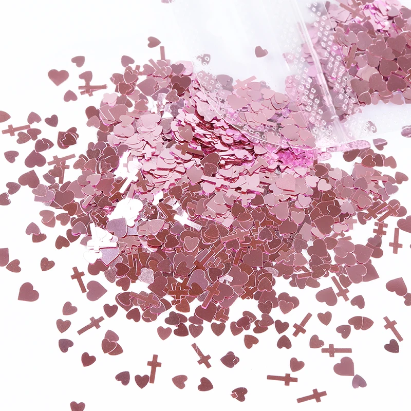 

Resin Fillings Valentines Day Resin Art Glitter Flakes Love Heart Sequin Mix Crosses Design DIY Resin Jewelry Making Accessories