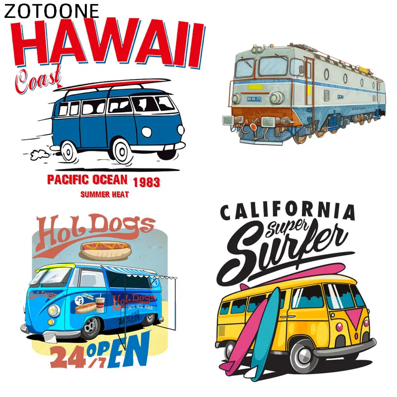 

ZOTOONE Cartoon Car Patches Iron on Heat Transfer for Clothes T-shirt DIY Applique Iron Patch for Boys Ironing Vinyl Stickers G