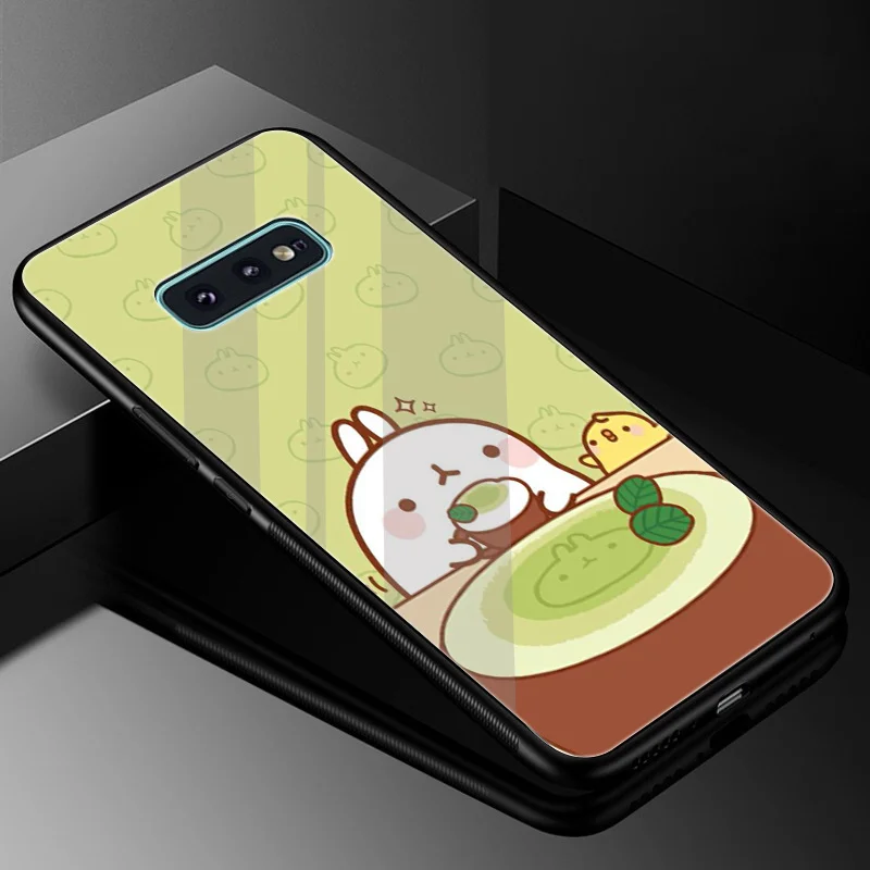 Cutest Kawaii Box Potatoes Rabbits Molang Case Glass for Samsung S7 Edge S8 S9 Plus Note 8 9 10 S10 A10 A20 A30 A40 A50 A60 A70 |