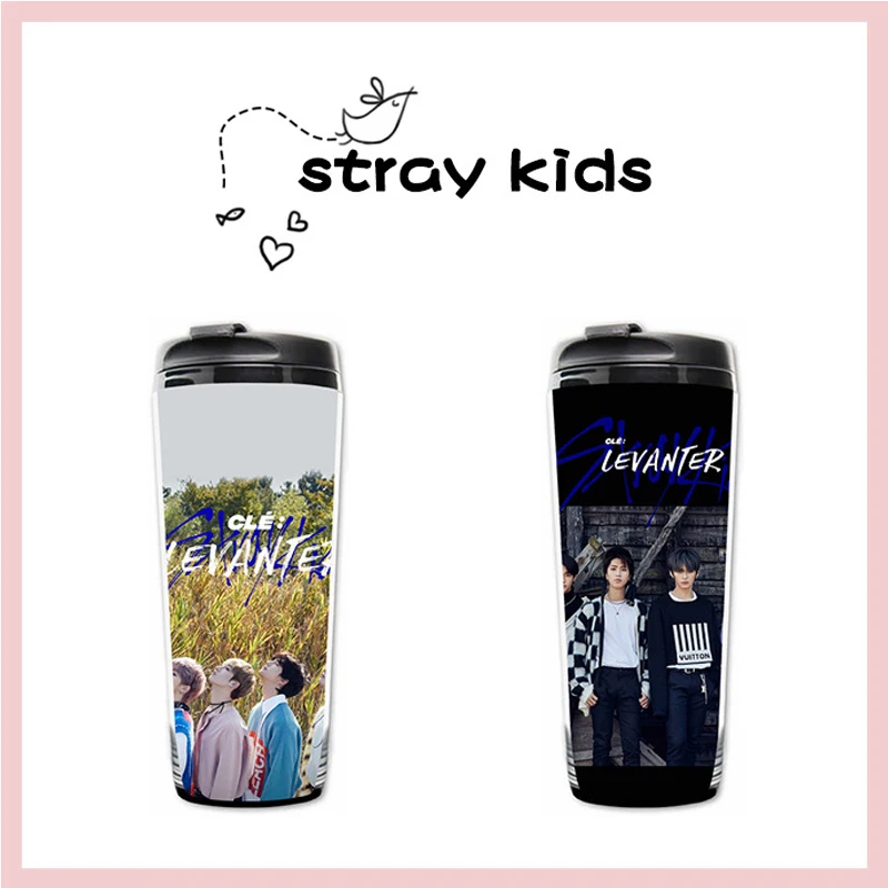 Kpop Stray детская песня левантер изогнутая чашка для воды двухслойная пластиковая