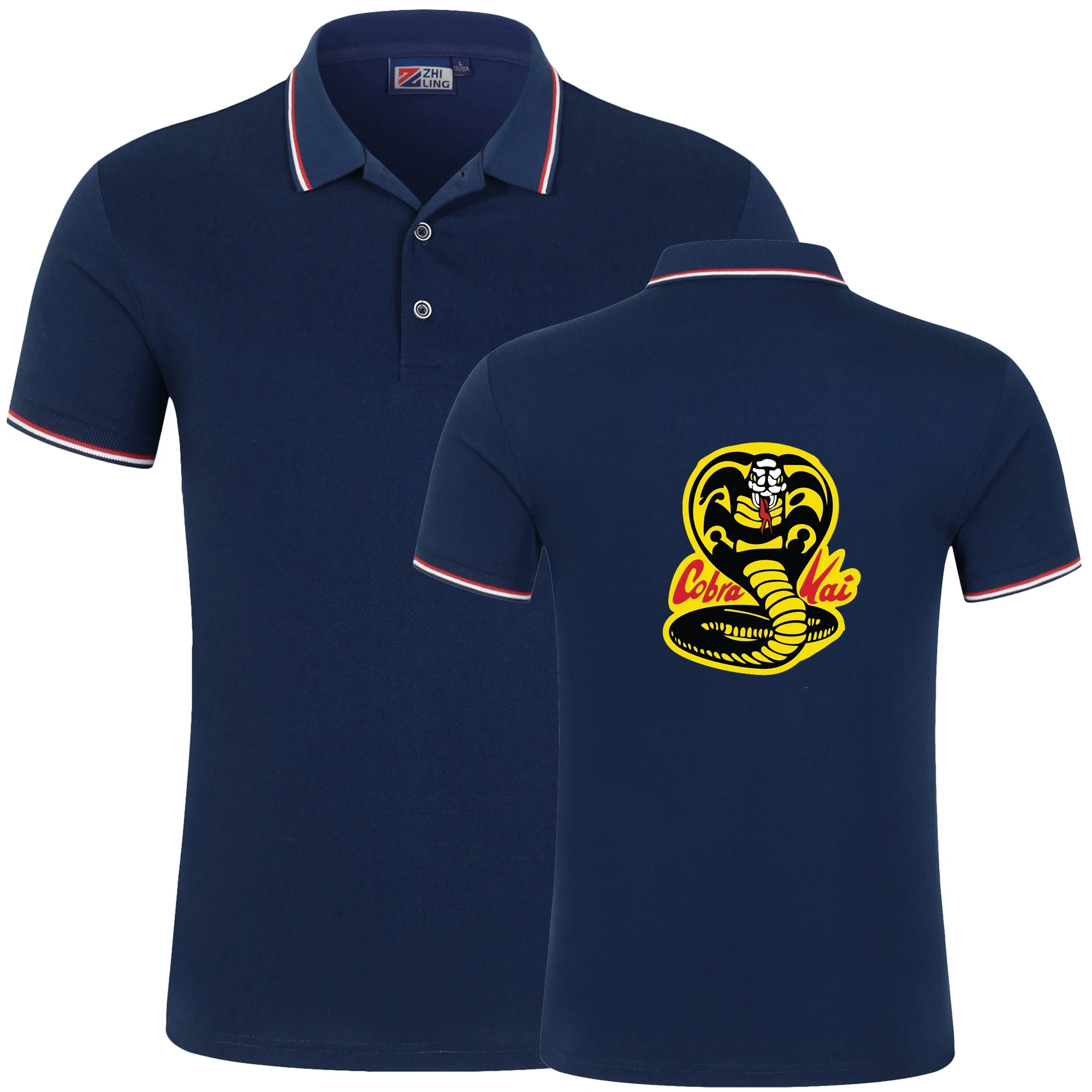 

Brand New Men's Polo Shirt High Quality Men Cobra Kai Printing POLOS Short Sleeve Shirt Brands Jerseys Summer Mens Polo Shirts