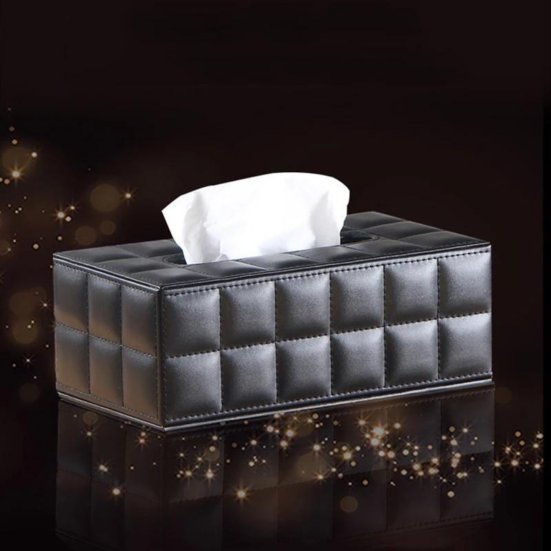 

Durable Leather PU Standard Tissue Box Holder For Home Office Car Rectangular 91AE