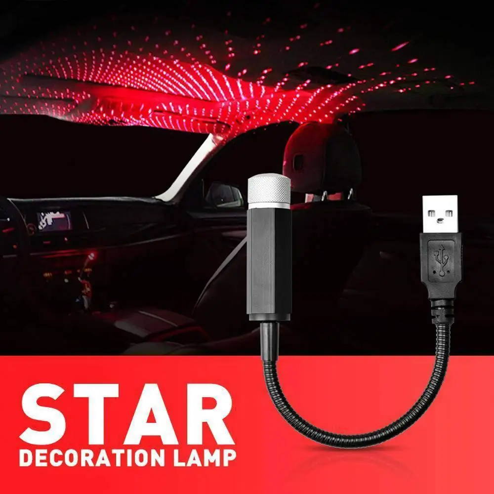 Миниатюрный светодиодный лазерный проектор со звездами USB автомобильный
