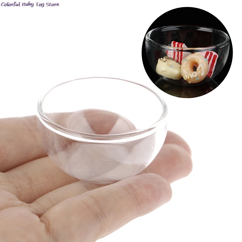 

1:12 Miniature Glass Fruit Bowl Salad Bowl Dollhouse Kitchen Accessories DIY Toys For Baby