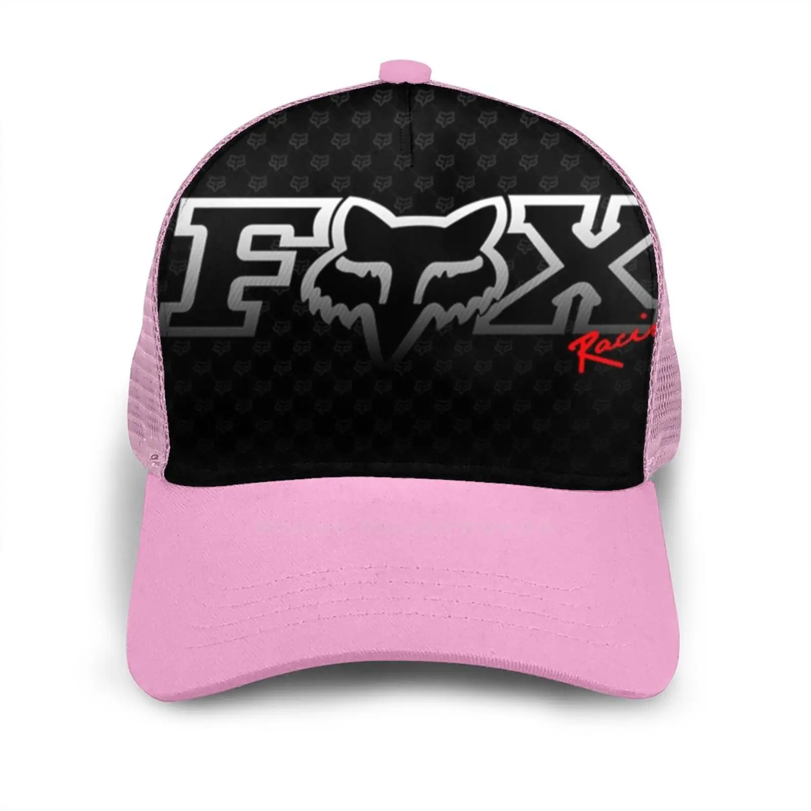 

Black Curved Edge Mesh Baseball Cap Black Team Racing Mr Fox Motocross Racing Fox Fox Black