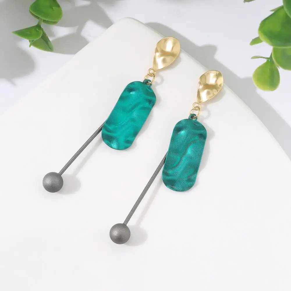 Женские Висячие серьги Neoglory Длинные овальные с эмалью корейский дизайн модные