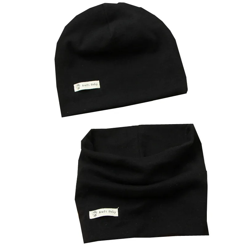 Новинка Модный однотонный Детский комплект с шапкой и шарфом Сезон осень зима
