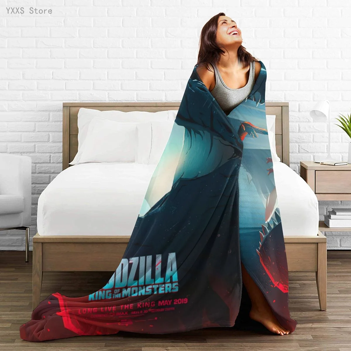 

Godzillas 3D Cartoon Sherpa Blanket Warm Super Soft Flannel Office Nap Bedspread Sofa Bedding Plush Quilt Plaids 291795218