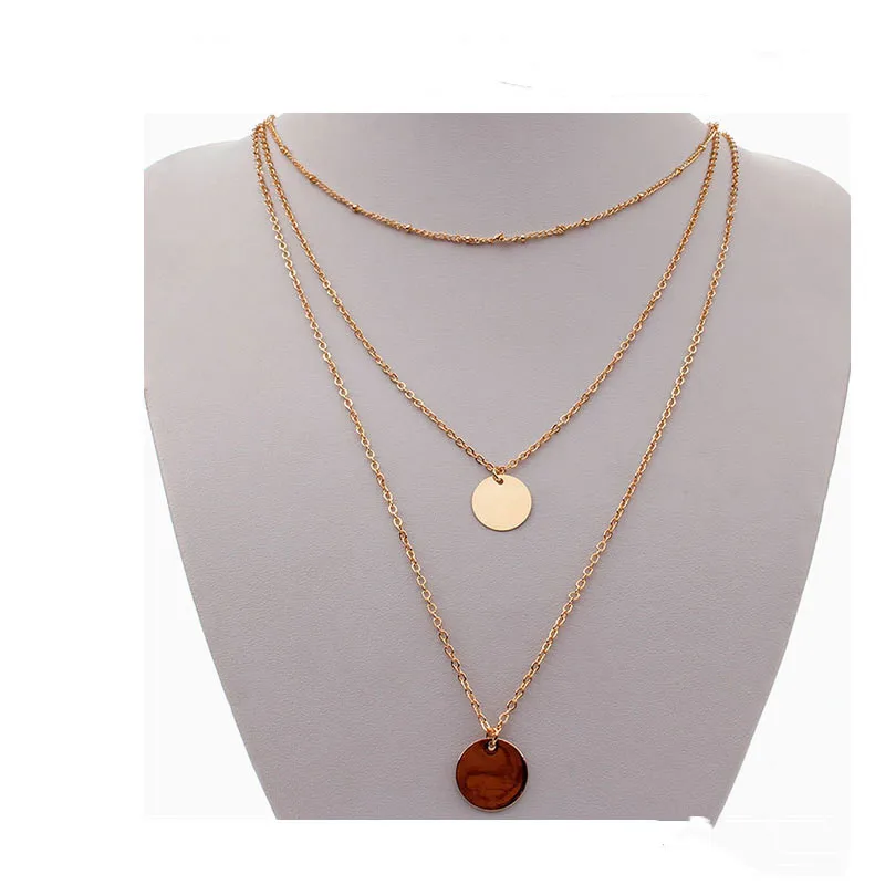 2019 дизайнерское Оригинальное модное простое многослойное ожерелье с блестками в