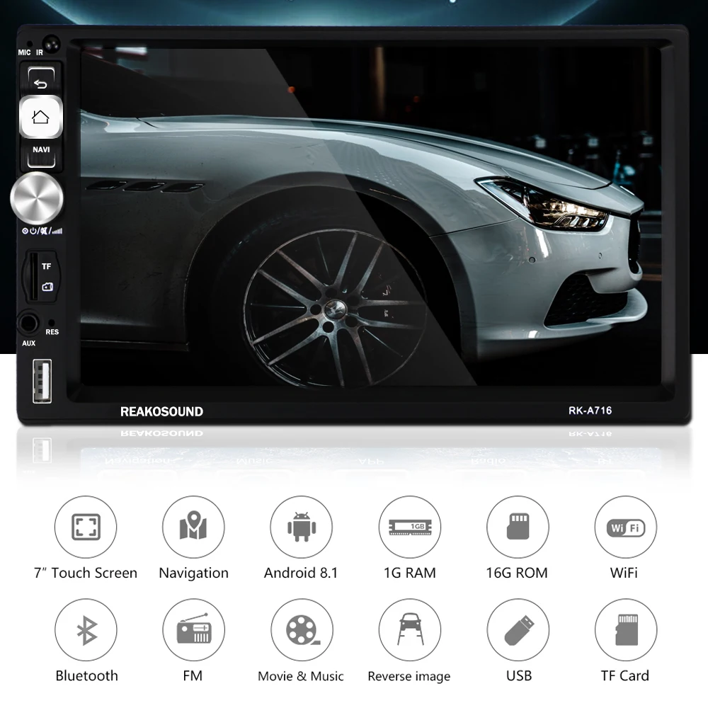 Camecho 2 din Автомобильный gps Авторадио android 8,1 Автомобильный мультимедийный плеер 2din Авторадио резервная Bluetooth Камера для VW NISSAN KIA