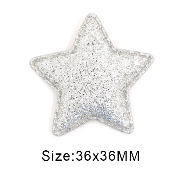 Big Sliver Star 50 шт разноцветные нашивки в виде звезд блестящая ткань аппликации из блесток для одежды/детские заколки для волос "сделай сам" аксессуары - Цвет: Big Sliver Star
