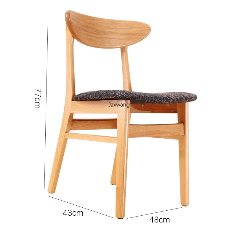

Nordic Dining Chairs Kitchen Furniture Log Oak Butterfly Chair Solid Wood Learning Fabric Simple Desk Home Backrest Dining Chair