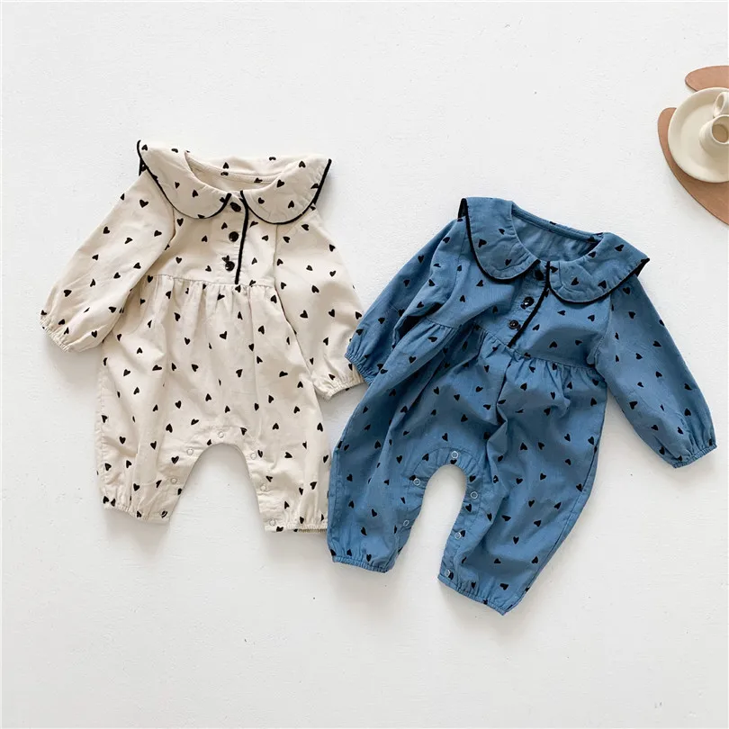 

Baby Romper Jumpsuit Spring Newborn Baby Girls Boys Romper Clothes Long Sleeve Corduroy Polka Dot Infant Toddler Jumpsuit Girl
