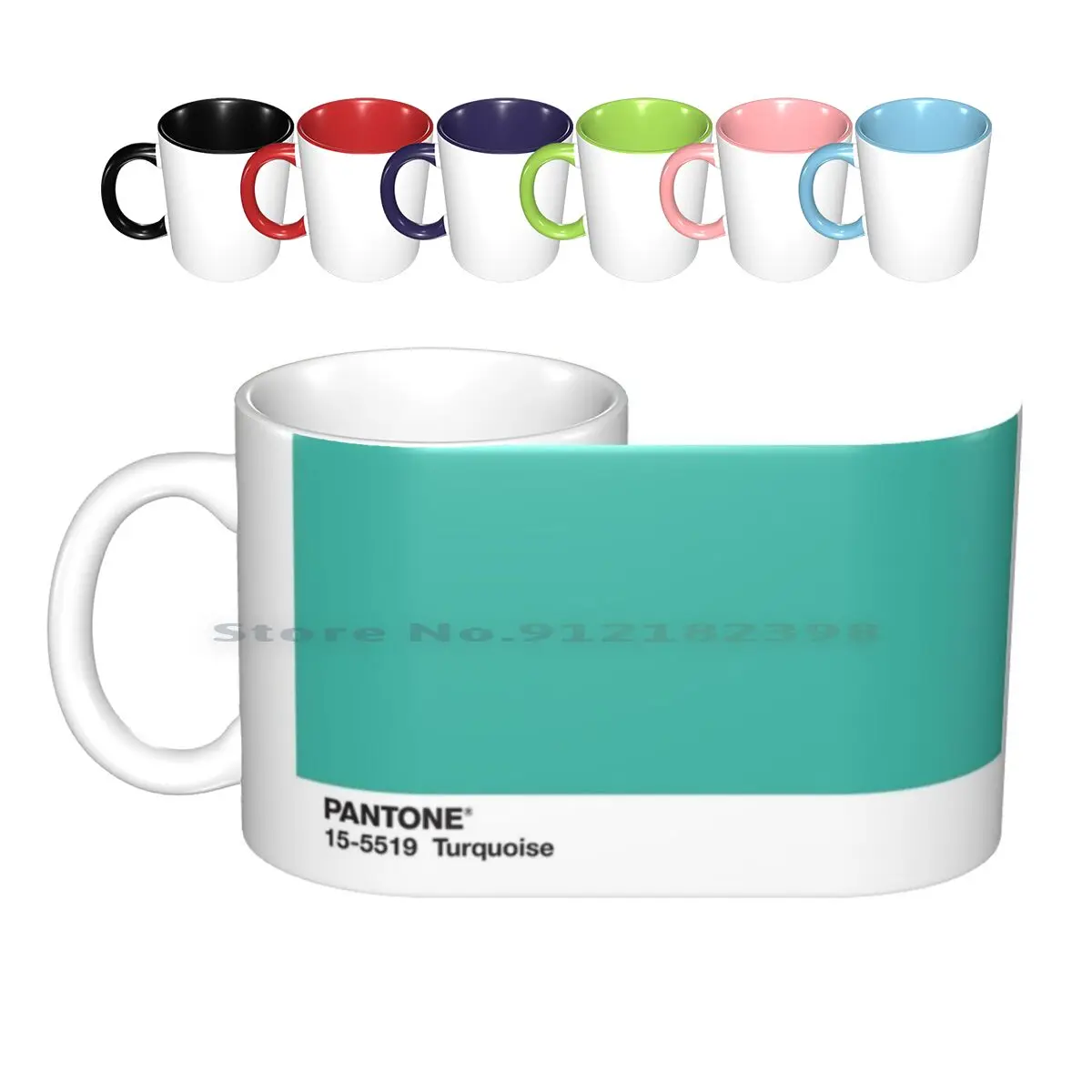 

Turquoise Pantone Ceramic Mugs Coffee Cups Milk Tea Mug Turquoise Teal Pantone Simple Minimal Minimalist Creative Trending