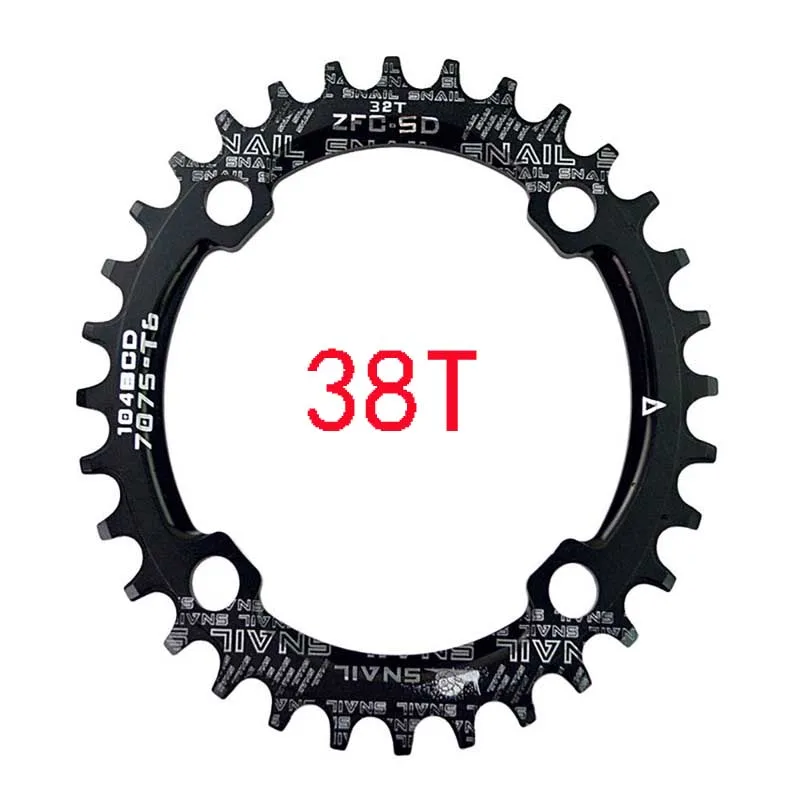Велосипедное колесо MTB, круглая звездочка, 32 T/34 T/36 T/38 T/40 T/42 T, зубчатая звездочка, велосипедное кольцо, круг, шатун, велосипедные части - Цвет: black 38T