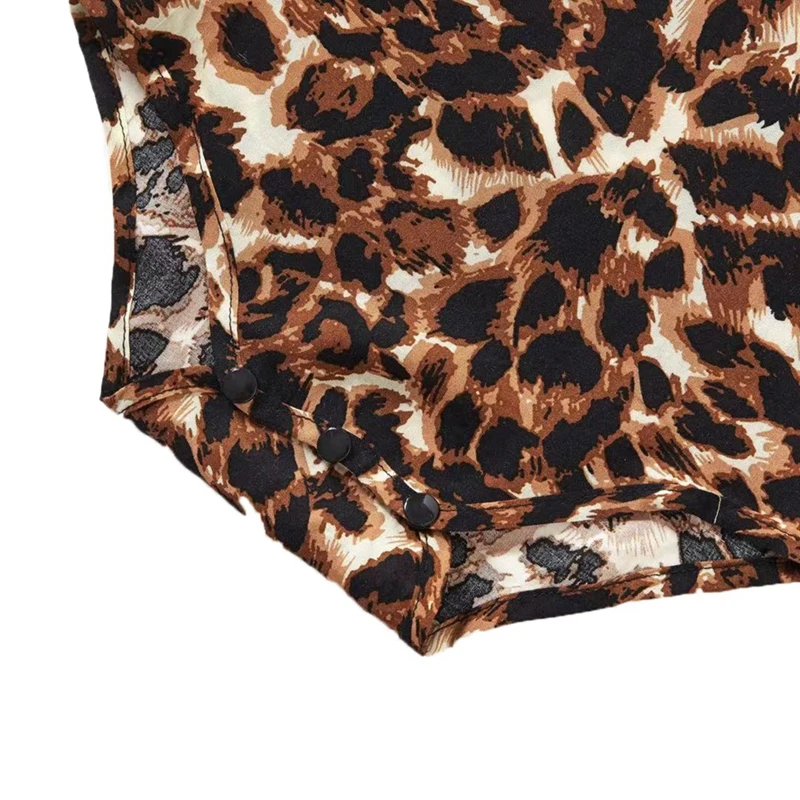 

Baywell Summer Mother and Daughter Sleeveless Leopard Dress Baby Bodysuit Matching Family Clothes For Mother Child