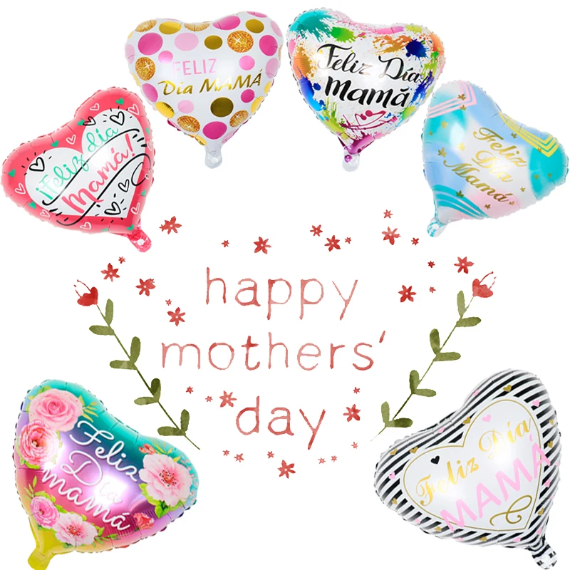 

18inch Spanish Te amos balon love Foil Balloons feliz cumpleanos Birthday Party Decor baloes kids toys Mother Days Gifts 10pcs