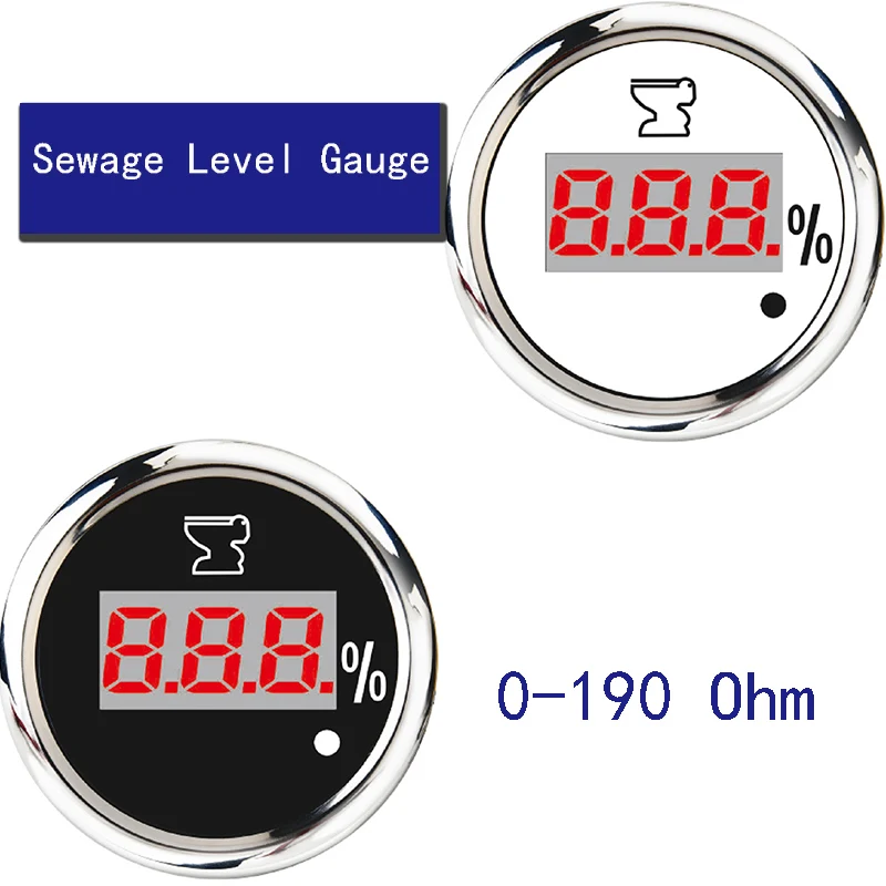 Морской цифровой датчик уровня сточных вод 52 мм Лодка Холдинг бак Уровнемер 0 190Ohm