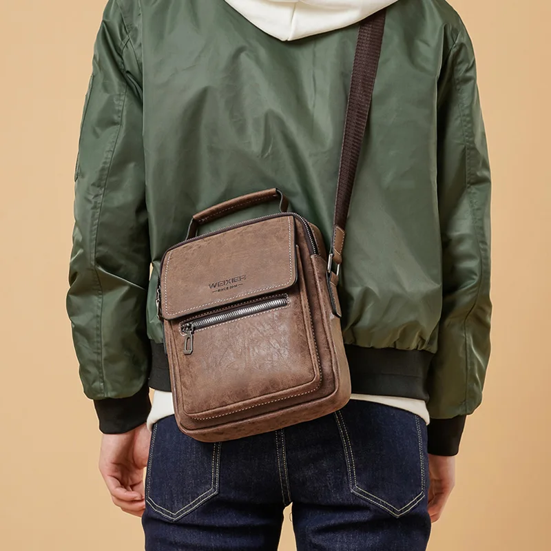 Повседневные Модные мужские винтажные сумки через плечо деловая Мужская сумка